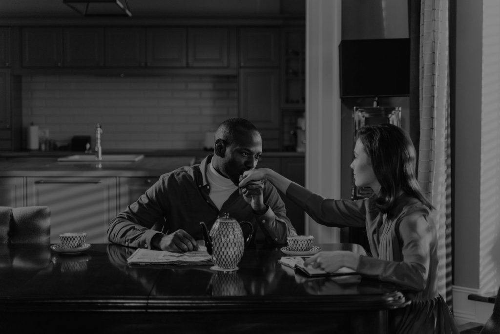 Couple sharing an intimate moment together.