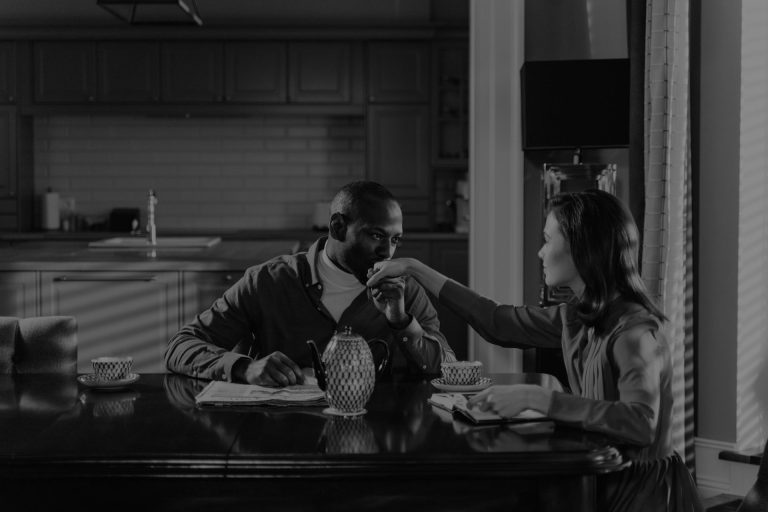 Couple sharing an intimate moment together.